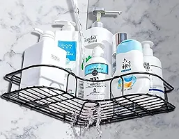 Luxansa Bathroom Corner Shelf Organizer Hanging Shower Caddy Rack, Wall Mount Storage Rack Bathroom Rack Soap Holder Storage Box Shower Rack Shelf and Shelves, Bathroom Stands and Racks (Black)-thumb2