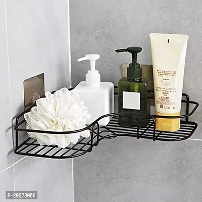 Luxansa Bathroom Corner Shelf Organizer Hanging Shower Caddy Rack, Wall Mount Storage Rack Bathroom Rack Soap Holder Storage Box Shower Rack Shelf and Shelves, Bathroom Stands and Racks (Black)-thumb0