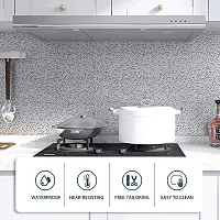 Luxansa Self-Adhesive Aluminum Foil Kitchen Backsplash Wallpaper, Waterproof Oil Proof Heat-Resistant Aluminum Sticker, Peel and Stick Aluminum Foil Paper for Drawer Liner  Shelf Line ( 2 Meter )-thumb1