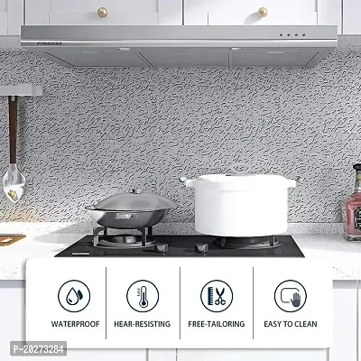 Luxansa Self-Adhesive Aluminum Foil Kitchen Backsplash Wallpaper, Waterproof Oil Proof Heat-Resistant Aluminum Sticker, Peel and Stick Aluminum Foil Paper for Drawer Liner  Shelf Line ( 2 Meter )-thumb2