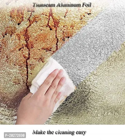 Luxansa Self Adhesive Anti-Mold And Heat Resistant Waterproof Kitchen Oil-Proof Backsplash Aluminium Foil Sticker Wallpaper For Kitchen Wall Stickers, Stove, Cabinet, Wall Decor Furniture Desk, Home Decorate, Drawer, Shelve And Liner ( 200 X 60 CM )-thumb3