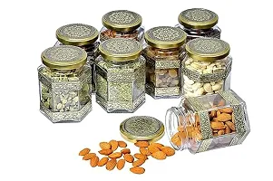 Luxansa Pack of 3 Pop Jar With Glass Air Tight Lid Pickle Spice Food Storage Containers Transparent Storage Glass Jar For Kitchen - 350 ML-thumb1