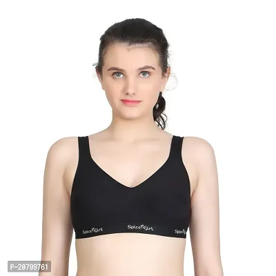 Fancy Black Polycotton Everyday Bra For Women Pack Of 2-thumb0