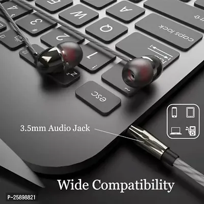 SHOPSBEST Earphones BT 831 for OPP-O Find X5 Pro Earphone Original Like Wired Stereo Deep Bass Head Hands-Free Headset Earbud Calling inbuilt with Mic,Hands-Free Call/Music (831,CQ1,BLK)-thumb5