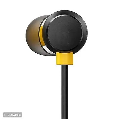 Wired BT S for Realme Pad Earphone Original Like Wired Stereo Deep Bass Head Hands-Free Headset Earbud with Built in-line Mic Call Answer/End Button (R20, Black)-thumb3