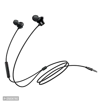 Earphones for Realme Pad Mini Earphone Original Like Wired Stereo Deep Bass Head Hands-free Headset Earbud With Built in-line Mic, With Premium Quality Good Sound Stereo Call Answer/End Button, Music 3.5mm Aux Audio Jack (ST3, BT-ONE 2, Black)-thumb4