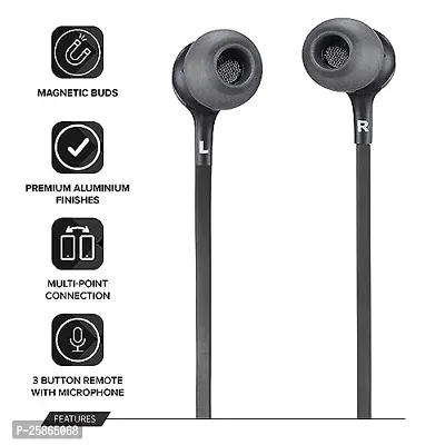 Wireless Bluetooth Headphones Earphones for Jaguar I-Pace Original Sports Bluetooth Wireless Earphone with Deep Bass and Neckband Hands-Free Calling inbuilt With Mic, Extra Deep Bass Hands-Free Call/Music, Sports Earbuds, Sweatproof Mic Headphones with Long Battery Life and Flexible Headset (BS-RSN,BLACK)-thumb3