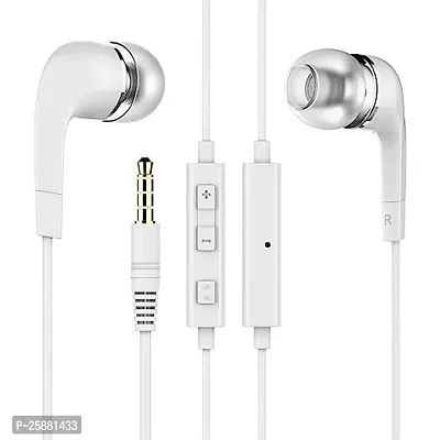 Earphones for Realme X7 Max 5G Earphone Original Like Wired Stereo Deep Bass Head Hands-Free Headset Earbud with Built in-line Mic Call Answer/End Button (YR,WHT)