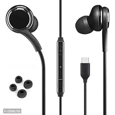 Earphones for Huawei nova Y70 Plus Earphone Original Like Wired Stereo Deep Bass Head Hands-Free Headset Earbud with Built in-line Mic Call Answer/End Button (KC, Black)-thumb2