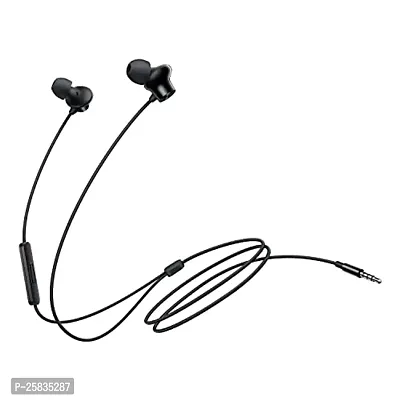 Earphones for ONE-PLUS Nord 2T Earphone Original Like Wired Stereo Deep Bass Head Hands-free Headset Earbud With Built in-line Mic, With Premium Quality Good Sound Stereo Call Answer/End Button, Music 3.5mm Aux Audio Jack (ST2, BT-ON, Black)-thumb0