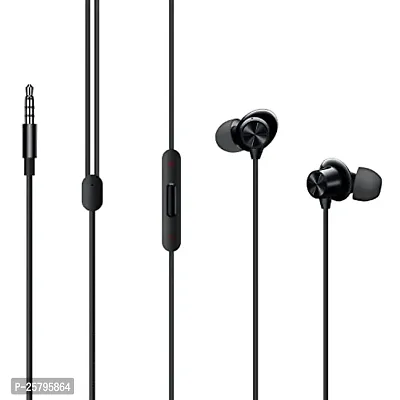 Earphones for Blackview A52 Earphone Original Like Wired Stereo Deep Bass Head Hands-free Headset Earbud With Built in-line Mic, With Premium Quality Good Sound Stereo Call Answer/End Button, Music 3.5mm Aux Audio Jack (ST3, BT-ONE 2, Black)-thumb0