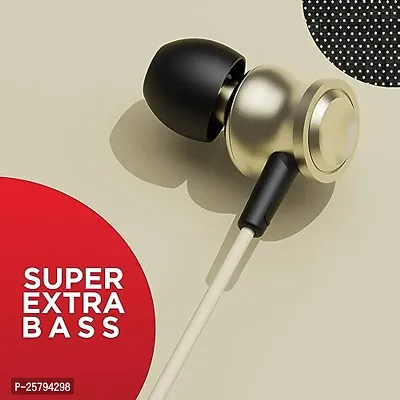 Earphones for Motorola Moto G8 Play Earphone Original Like Wired Stereo Deep Bass Head Hands-free Headset Earbud With Built in-line Mic, With Premium Quality Good Sound Stereo Call Answer/End Button, Music 3.5mm Aux Audio Jack (ST4, R-870, Black)-thumb3