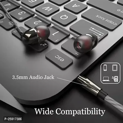 SHOPSBEST Earphones BT 831 for Wiko View3 Pro Earphone Original Like Wired Stereo Deep Bass Head Hands-Free Headset v Earbud Calling inbuilt with Mic,Hands-Free Call/Music (831,CQ1,BLK)-thumb5