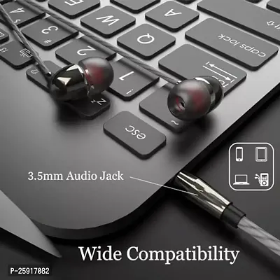 Earphones BT 831 for Tecno Phantom X Earphone Original Like Wired Stereo Deep Bass Head Hands-Free Headset v Earbud Calling inbuilt with Mic,Hands-Free Call/Music (831,CQ1,BLK)-thumb5