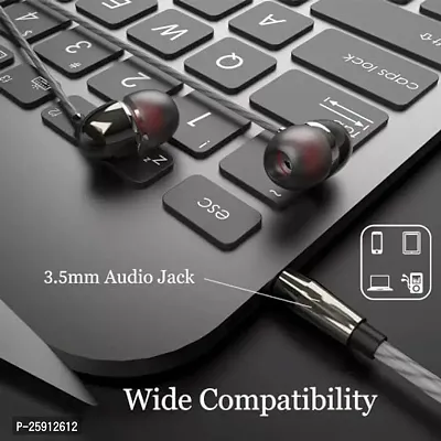 SHOPSBEST Earphones BT 831 for Lenovo Tab P11 Gen 2 Earphone Original Like Wired Stereo Deep Bass Head Hands-Free Headset D Earbud Calling inbuilt with Mic,Hands-Free Call/Music (831,CQ1,BLK)-thumb5