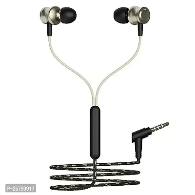 Earphones for Infinix Note 11 Pro Earphone Original Like Wired Stereo Deep Bass Head Hands-free Headset Earbud With Built in-line Mic, With Premium Quality Good Sound Stereo Call Answer/End Button, Music 3.5mm Aux Audio Jack (ST4, R-870, Black)-thumb0