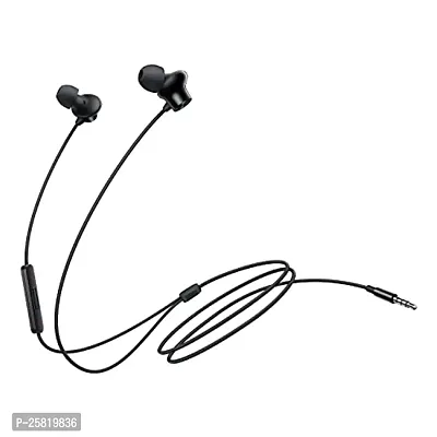 Earphones for vivo Y75 5G Earphone Original Like Wired Stereo Deep Bass Head Hands-free Headset Earbud With Built in-line Mic, With Premium Quality Good Sound Stereo Call Answer/End Button, Music 3.5mm Aux Audio Jack (ST2, BT-ON, Black)-thumb0