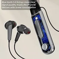 Wireless Bluetooth Headphones Earphones for OPP-O Find X3 Original Sports Bluetooth Wireless Earphone with Deep Bass and Neckband Hands-Free Calling inbuilt With Mic, Extra Deep Bass Hands-Free Call/Music, Sports Earbuds, Sweatproof Mic Headphones with Long Battery Life and Flexible Headset (RKZ, S-335,BLACK)-thumb1