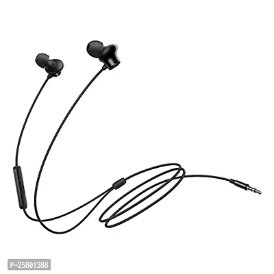 Earphones S for Lenovo Tab M8 (3rd Gen) Earphone Original Like Wired Stereo Deep Bass Head Hands-free Headset Earbud With Built in-line Mic, With Premium Quality Good Sound Stereo Call Answer/End Button, Music 3.5mm Aux Audio Jack (ST2, BT-ON, Black)