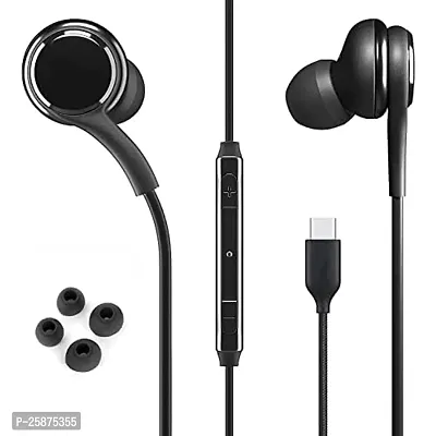 SHOPSBEST Earphones for Sam-Sung Galaxy A8+ (2018) Earphone Original Like Wired Stereo Deep Bass Head Hands-Free Headset Earbud with Built in-line Mic Call Answer/End Button (KC, Black)-thumb2