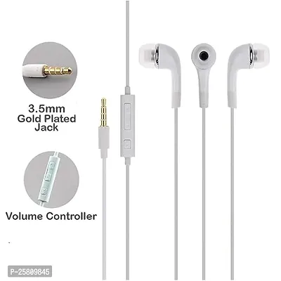 Earphones S for Xiaomi Redmi Note 8 2021 Earphone Original Like Wired Stereo Deep Bass Head Hands-free Headset Earbud With Built in-line Mic, With Premium Quality Good Sound Stereo Call Answer/End Button, Music 3.5mm Aux Audio Jack (ST9, BT-YR, White)-thumb2