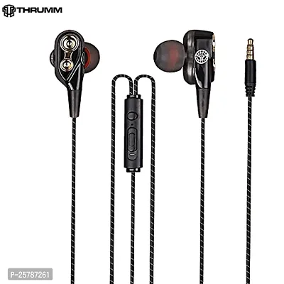 Earphones for Realme Narzo 20A Earphone Original Like Wired Stereo Deep Bass Head Hands-free Headset Earbud With Built in-line Mic, With Premium Quality Good Sound Call Answer/End Button, Music 3.5mm Aux Audio Jack (APR-30, Black)-thumb5