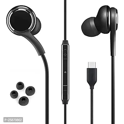 Earphones for Xiaomi ROG Phone 5 Pro Earphone Original Like Wired Stereo Deep Bass Head Hands-Free Headset Earbud with Built in-line Mic Call Answer/End Button (KC, Black)-thumb2