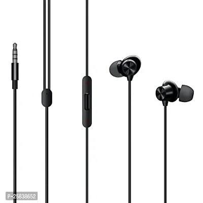 Earphones for Realme 8 Pro / Realme8 Pro Earphone Original Like Wired Stereo Deep Bass Head Hands-free Headset Earbud With Built in-line Mic, With Premium Quality Good Sound Stereo Call Answer/End Button, Music 3.5mm Aux Audio Jack (ST3, BT-ONE 2, Black)-thumb0