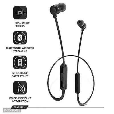 Wireless S Bluetooth Headphones Earphones for OPP-O R17, Asus ROG Phone, Sam-Sung Galaxy S9 Plus, Sam-Sung Galaxy Note 9, Vivo NEX, Sam-Sung Galaxy A8 Star, Nokia 6.1 (Nokia 6 2018) (BS-RSN,Black)-thumb2