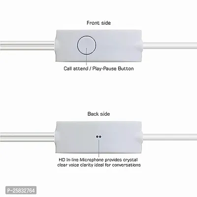 Earphones for Xiaomi Redmi Note 7 Pro Earphone Original Like Wired Stereo Deep Bass Head Hands-free Headset Earbud With Built in-line Mic, With Premium Quality Good Sound Stereo Call Answer/End Button, Music 3.5mm Aux Audio Jack (ST11, YS, White)-thumb3