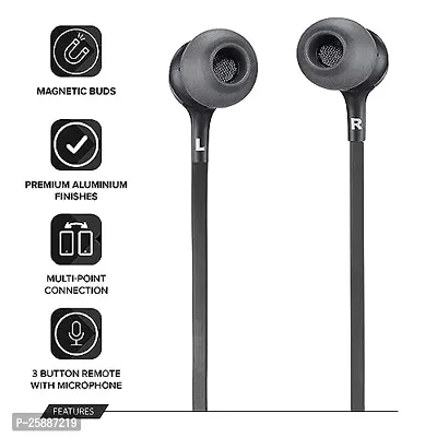 Wireless BT for Xiaomi Mix 4 Original Sports Bluetooth Wireless Earphone with Deep Bass and Neckband Hands-Free Calling inbuilt with Mic,Hands-Free Call/Music (B-SNDT, Black)-thumb3