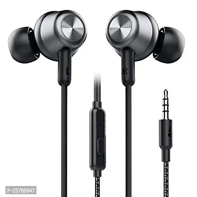 Earphones for Xiaomi Mi Max 2 Earphone Original Like Wired Stereo Deep Bass Head Hands-free Headset Earbud With Built in-line Mic, With Premium Quality Good Sound Call Answer/End Button, Music 3.5mm Aux Audio Jack ( (AP-832, Black)-thumb0