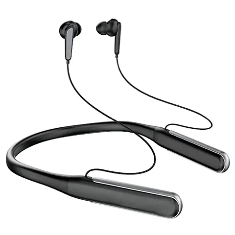 Wireless BT for Motorola One Vision Plus Original Sports Bluetooth Wireless Earphone with Deep Bass and Neckband Hands-Free Calling inbuilt with Mic,Hands-Free Call/Music (M-335, Black)