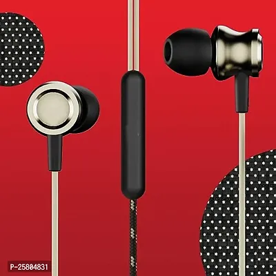 Earphones for ONE-PLUS Nord CE 2 Lite 5G Earphone Original Like Wired Stereo Deep Bass Head Hands-free Headset Earbud With Built in-line Mic, With Premium Quality Good Sound Stereo Call Answer/End Button, Music 3.5mm Aux Audio Jack (ST4, R-870, Black)-thumb5
