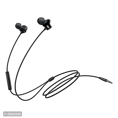 Earphones for Xiaomi Mix 4 Earphone Original Like Wired Stereo Deep Bass Head Hands-free Headset Earbud With Built in-line Mic, With Premium Quality Good Sound Stereo Call Answer/End Button, Music 3.5mm Aux Audio Jack (ST2, BT-ON, Black)
