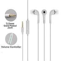 Earphones for Motorola One (P30 Play) Earphone Original Like Wired Stereo Deep Bass Head Hands-free Headset Earbud With Built in-line Mic, With Premium Quality Good Sound Stereo Call Answer/End Button, Music 3.5mm Aux Audio Jack (ST9, BT-YR, White)-thumb1