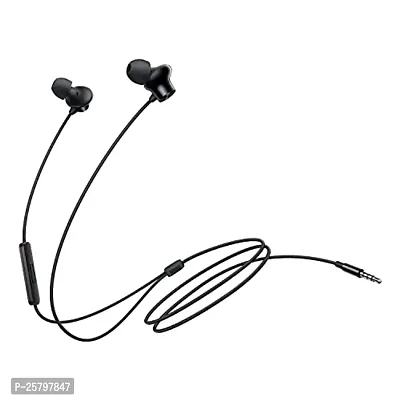 Earphones for ZTE Axon 20 4G Earphone Original Like Wired Stereo Deep Bass Head Hands-free Headset Earbud With Built in-line Mic, With Premium Quality Good Sound Stereo Call Answer/End Button, Music 3.5mm Aux Audio Jack (ST2, BT-ON, Black)