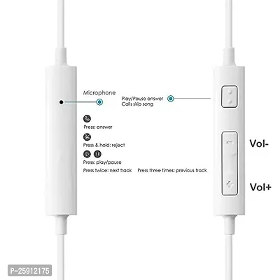 Earphones BT YR for Xiaomi Redmi Note 11 Pro Earphone Original Like Wired Stereo Deep Bass Head Hands-Free Headset C Earbud Calling inbuilt with Mic,Hands-Free Call/Music (YR,CQ1,BLK)-thumb3