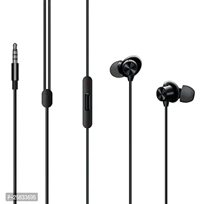 Earphones for vivo iQOO 11 Pro Earphone Original Like Wired Stereo Deep Bass Head Hands-free Headset Earbud With Built in-line Mic, With Premium Quality Good Sound Stereo Call Answer/End Button, Music 3.5mm Aux Audio Jack (ST3, BT-ONE 2, Black) FT25