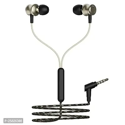 Earphones S for HTC Desire 21 Pro 5G Earphone Original Like Wired Stereo Deep Bass Head Hands-free Headset Earbud With Built in-line Mic, With Premium Quality Good Sound Stereo Call Answer/End Button, Music 3.5mm Aux Audio Jack (ST4, R-870, Black)