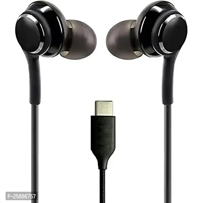 Earphones for vivo Y21t (India) Earphone Original Like Wired Stereo Deep Bass Head Hands-Free Headset Earbud with Built in-line Mic Call Answer/End Button (KC, Black)