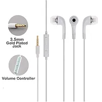 Earphones Headphones for Samsung Galaxy F13 Earphone Original Like Wired Stereo Deep Bass Head Hands-free Headset Earbud With Built in-line Mic, With Premium Quality Good Sound Call Answer/End Button, Music 3.5mm Aux Audio Jack (MP17,M-YR, White)-thumb3