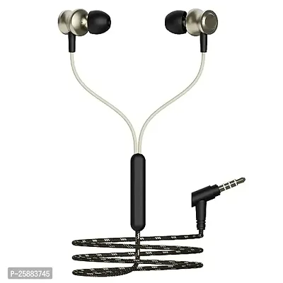 Earphones for vivo Y32 Earphone Original Like Wired Stereo Deep Bass Head Hands-Free Headset Earbud with Built in-line Mic Call Answer/End Button (870, Black)