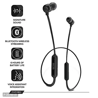 Wireless Bluetooth Headphones Earphones for Samsung Galaxy F13 Original Sports Bluetooth Wireless Earphone with Deep Bass and Neckband Hands-Free Calling inbuilt With Mic, Extra Deep Bass Hands-Free Call/Music, Sports Earbuds, Sweatproof Mic Headphones with Long Battery Life and Flexible Headset ( CM15,RKZ-335,BLACK)-thumb2