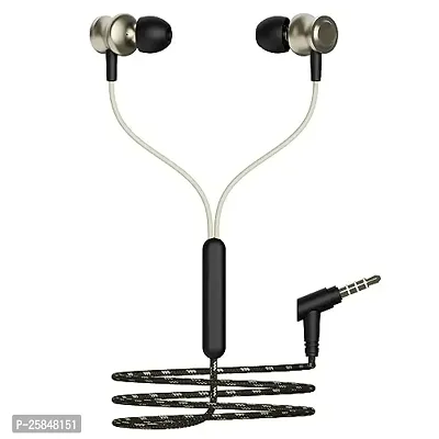 Earphones for Asus Zenfone 8 Flip Earphone Original Like Wired Stereo Deep Bass Head Hands-free Headset Earbud With Built in-line Mic, With Premium Quality Good Sound Stereo Call Answer/End Button, Music 3.5mm Aux Audio Jack (ST4, R-870, Black)