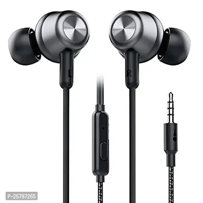 Earphones for Realme 7i Earphone Original Like Wired Stereo Deep Bass Head Hands-free Headset Earbud With Built in-line Mic, With Premium Quality Good Sound Call Answer/End Button, Music 3.5mm Aux Audio Jack ( (AP-832, Black)