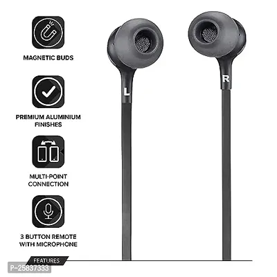 Wireless Bluetooth Headphones Earphones for Fiat Punto Evo Original Sports Bluetooth Wireless Earphone with Deep Bass and Neckband Hands-Free Calling inbuilt With Mic, Extra Deep Bass Hands-Free Call/Music, Sports Earbuds, Sweatproof Mic Headphones with Long Battery Life and Flexible Headset (S-RSN,BLACK)-thumb3