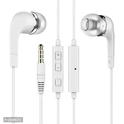 Earphones for Motorola One (P30 Play) Earphone Original Like Wired Stereo Deep Bass Head Hands-free Headset Earbud With Built in-line Mic, With Premium Quality Good Sound Stereo Call Answer/End Button, Music 3.5mm Aux Audio Jack (ST9, BT-YR, White)-thumb0