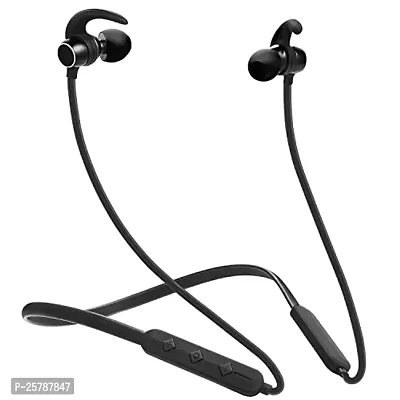 D Wireless Bluetooth Headphones Earphones for OnePlus 8T / One Plus 8 T, OnePlus Nord/One Plus Nord, OnePlus Z/One Plus Z Original Sports Bluetooth Wireless Earphone with Deep Bass and Neckband Hands-Free Call/Music, Sports Earbuds, Sweatproof Mic Headphones with Long Battery Life and Flexible Headset ( FR2, BT-255, BLACK)-thumb0