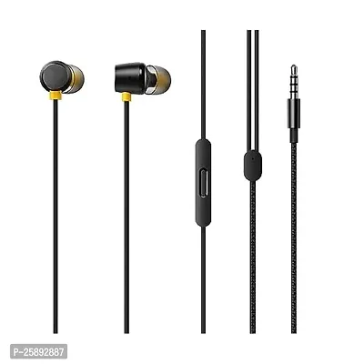 SHOPSBEST Earphones for Infinix Note 12 (2023) Earphone Original Like Wired Stereo Deep Bass Head Hands-Free Headset Earbud with Built in-line Mic Call Answer/End Button (R20, Black)-thumb5